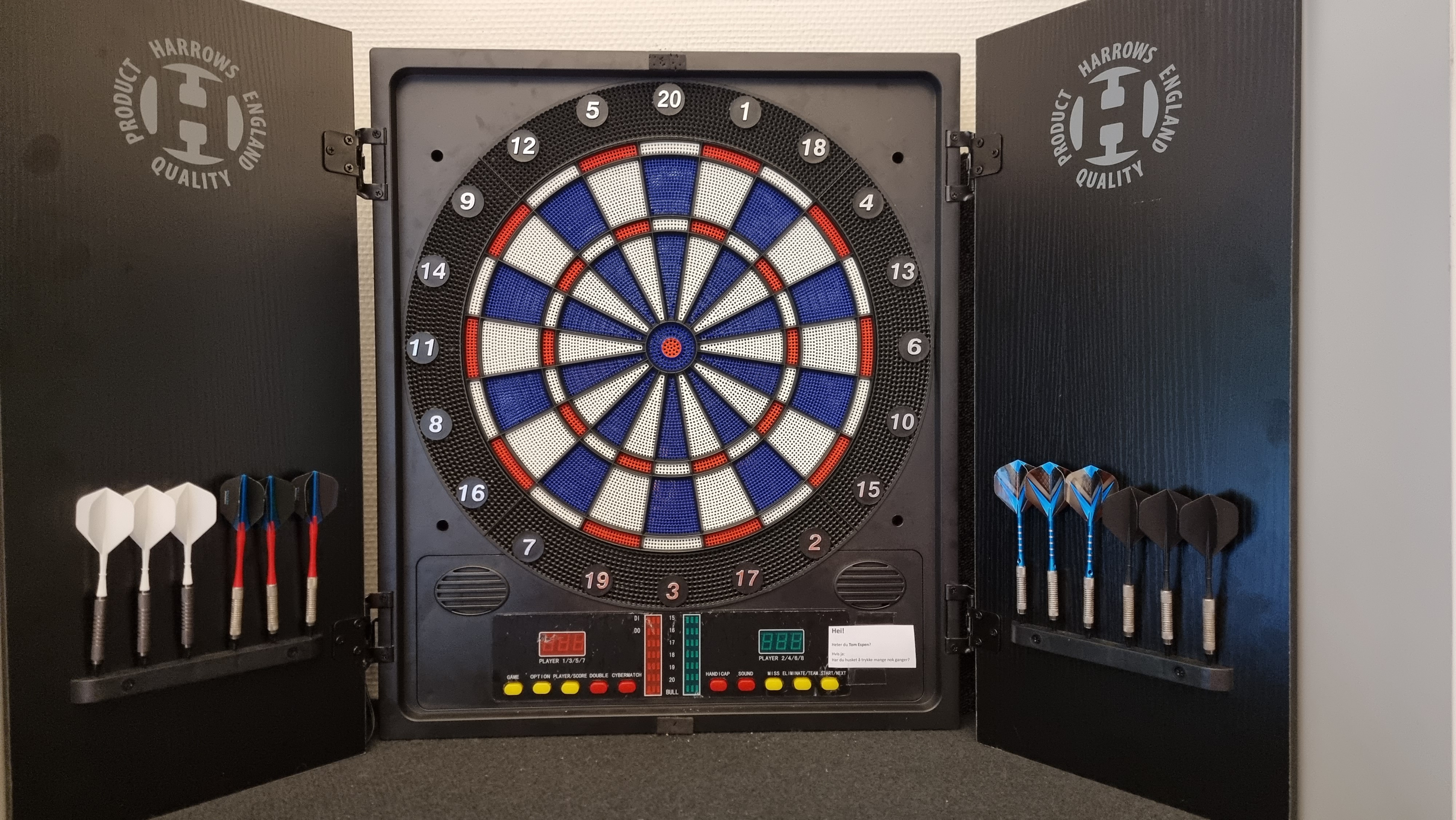 Dart board setup